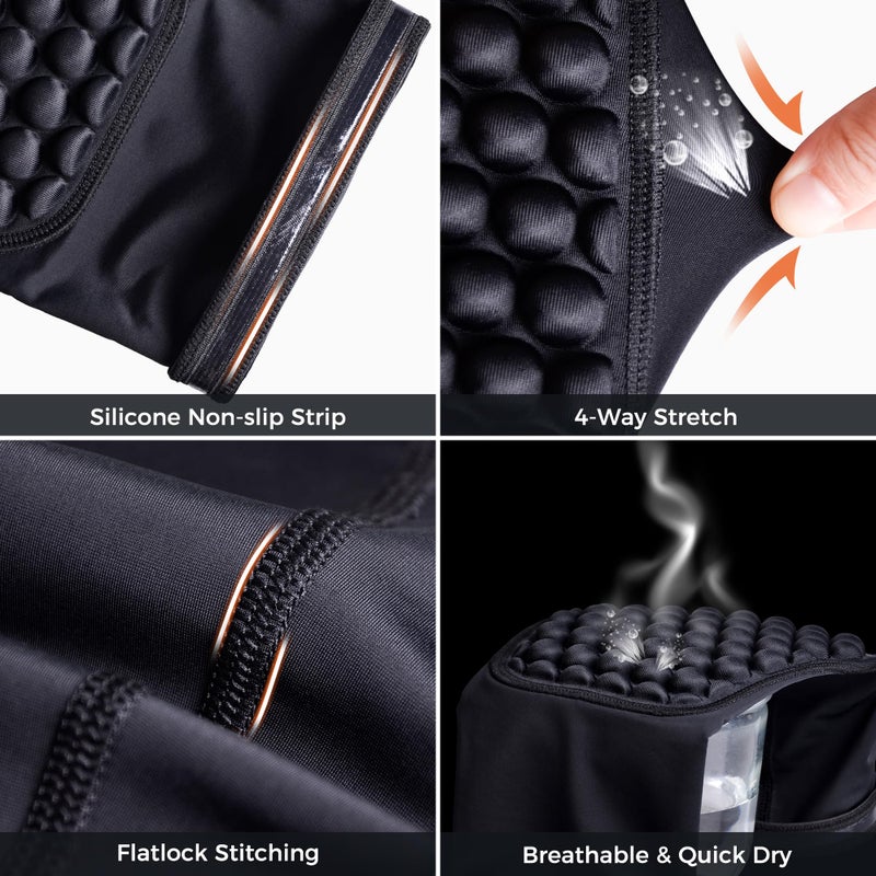 COOLOMG Basketball Knee Pads Youth Kids Adult Football Protective Padded Knee Compression Sleeves Black S - Image 5